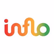 Inflō logo with gradient colors from red to orange to green.