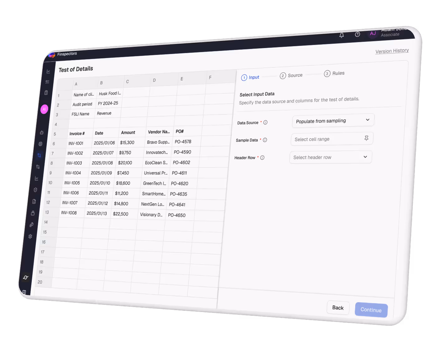Substantive Testing by Finspectors