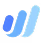 Blue stylized logo composed of curved shapes forming a dynamic abstract design.