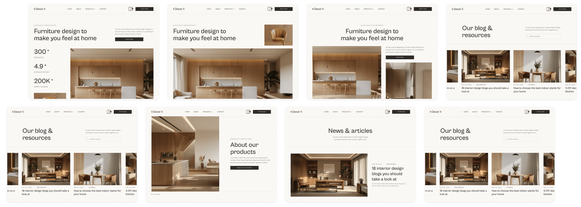 Decor X - Template Pages - Online Ecommerce Webflow Template
