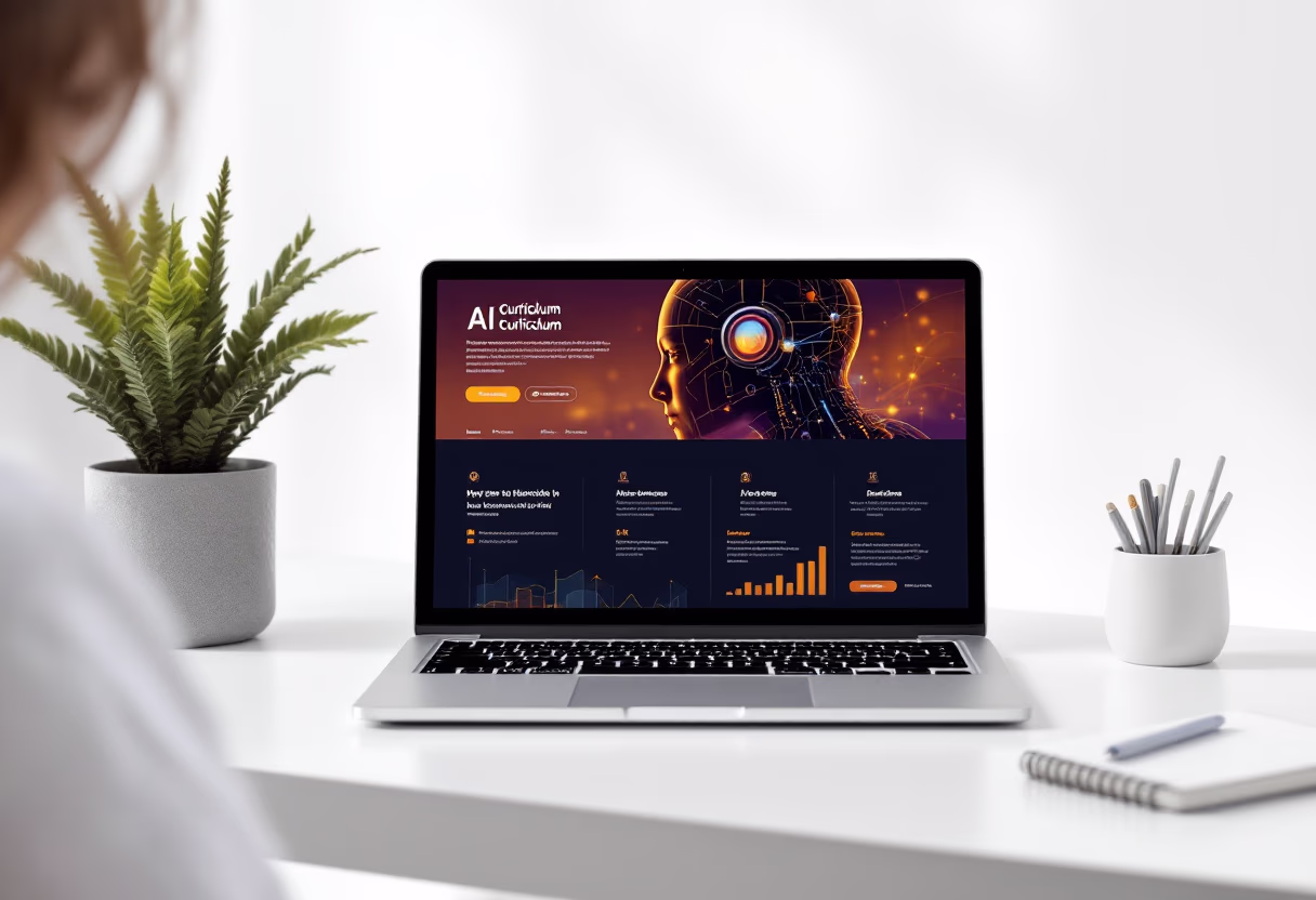 [digital project] image of interface explaining ai curriculum (for a ai education tech company)