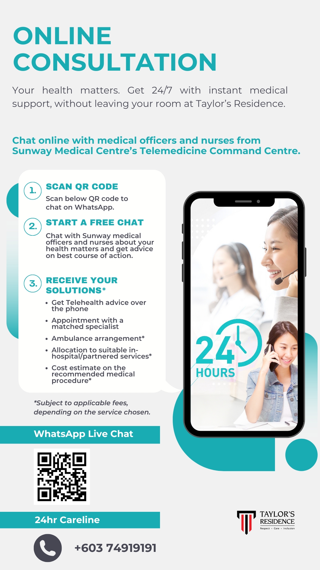 Taylors Residents Perks: Telemedicine