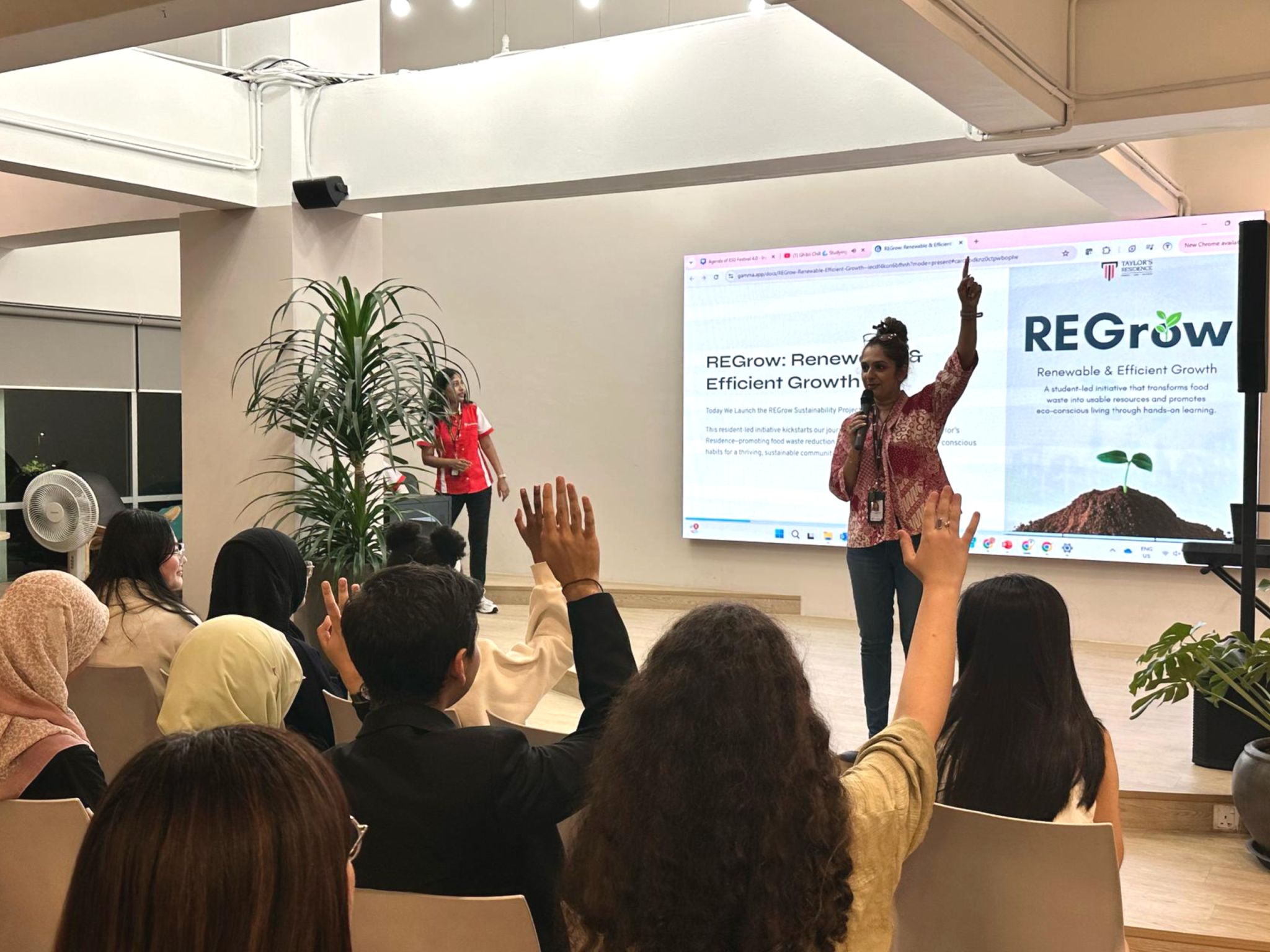 Earth Day event at Taylor's Residence - student participation