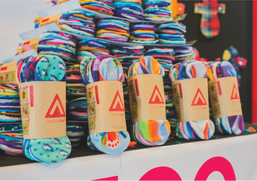 Launchpad reusable pads handmade by Taylor's Residents and refugees