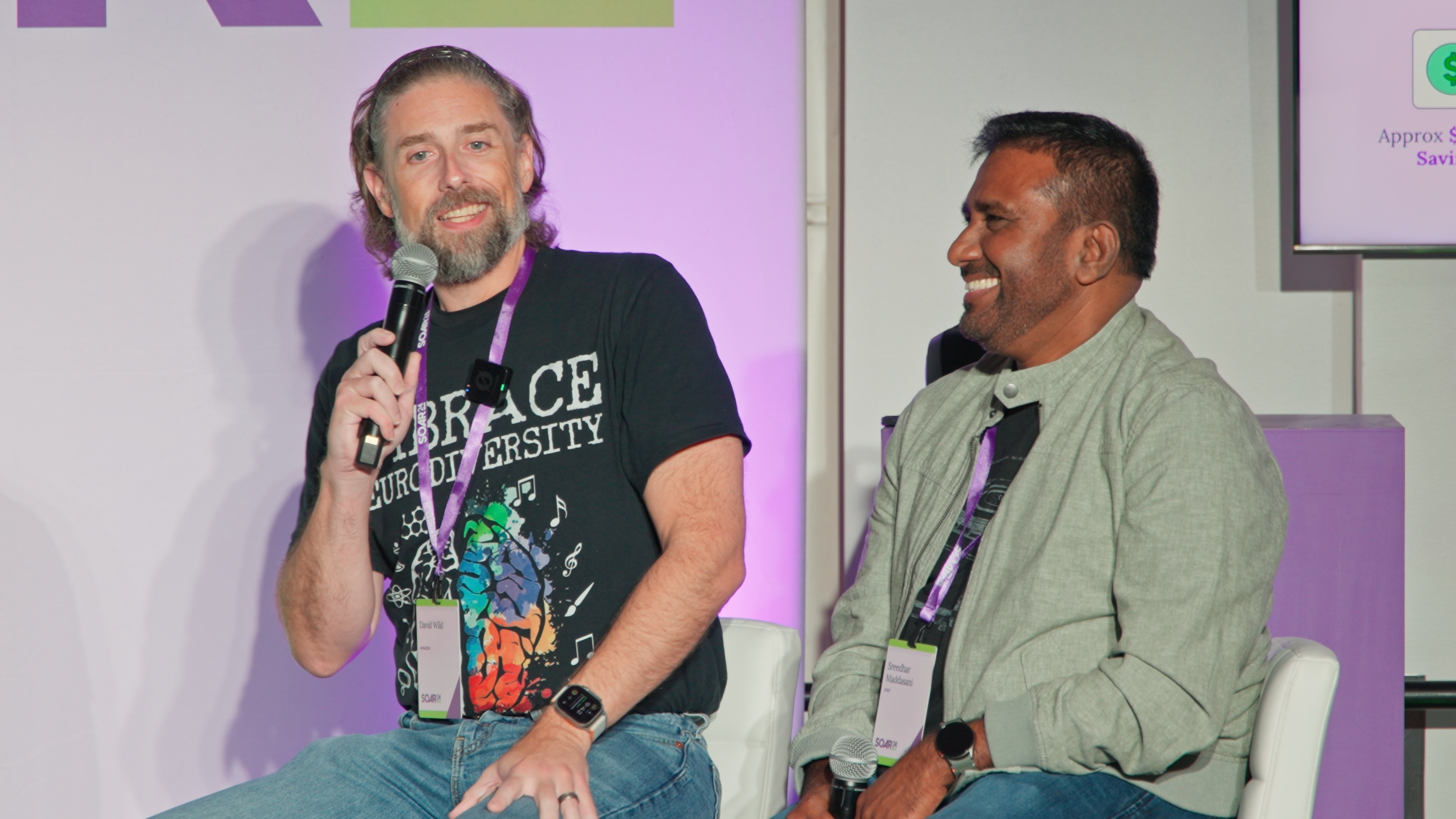 David Wild and Maddasani Sreedhar speaking at Soar24