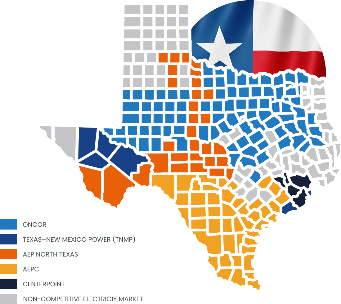 Map of Texas counties color-coded into categories: blue for MBA, dark blue for MBA Alamo and MBA Dallas, orange for boards, yellow for BPOC, black for diversity, and gray for places with no MBA or BPOC program.