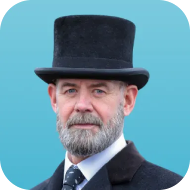 A funeral director in a top hat