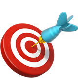 Diana roja con flecha azul clavada en el centro.