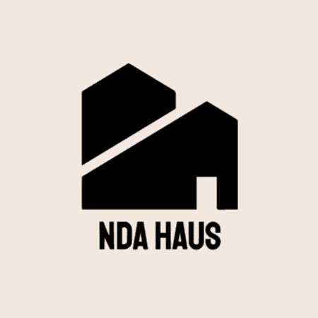 A looping gif that combines the hidden creatives eye mark and NDA Haus' logo.
