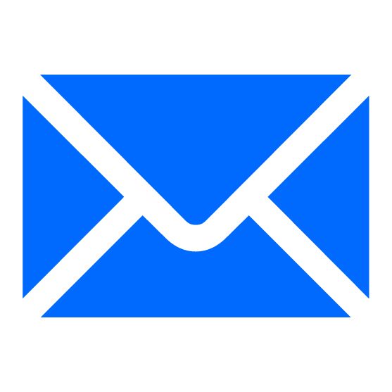 Blaues Briefsymbol als E-Mail-Icon.