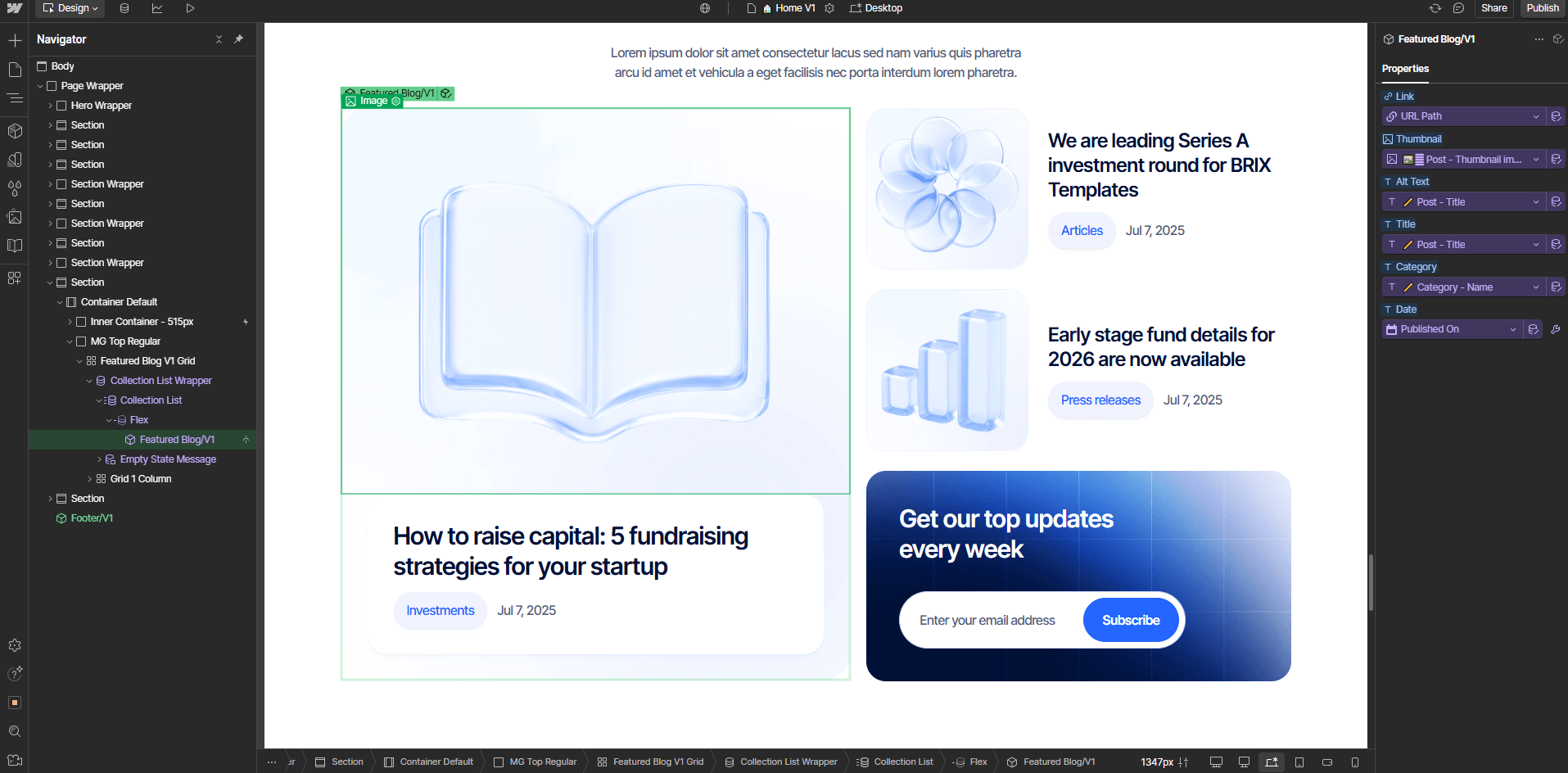 CMS Content - Equity - Webflow Template | BRIX Templates