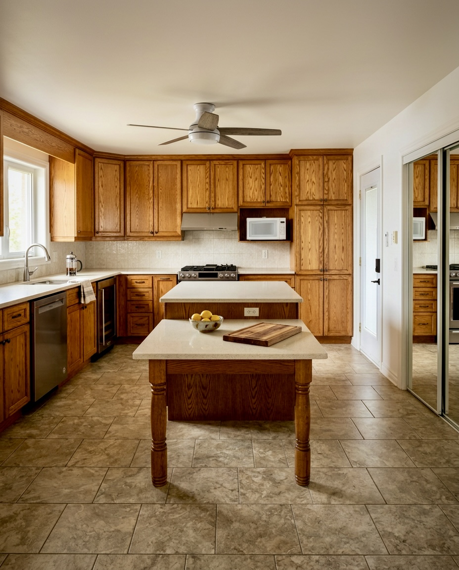 Fully equipped kitchen at Karvi Stays waterfront cottage in the Kawartha Lakes