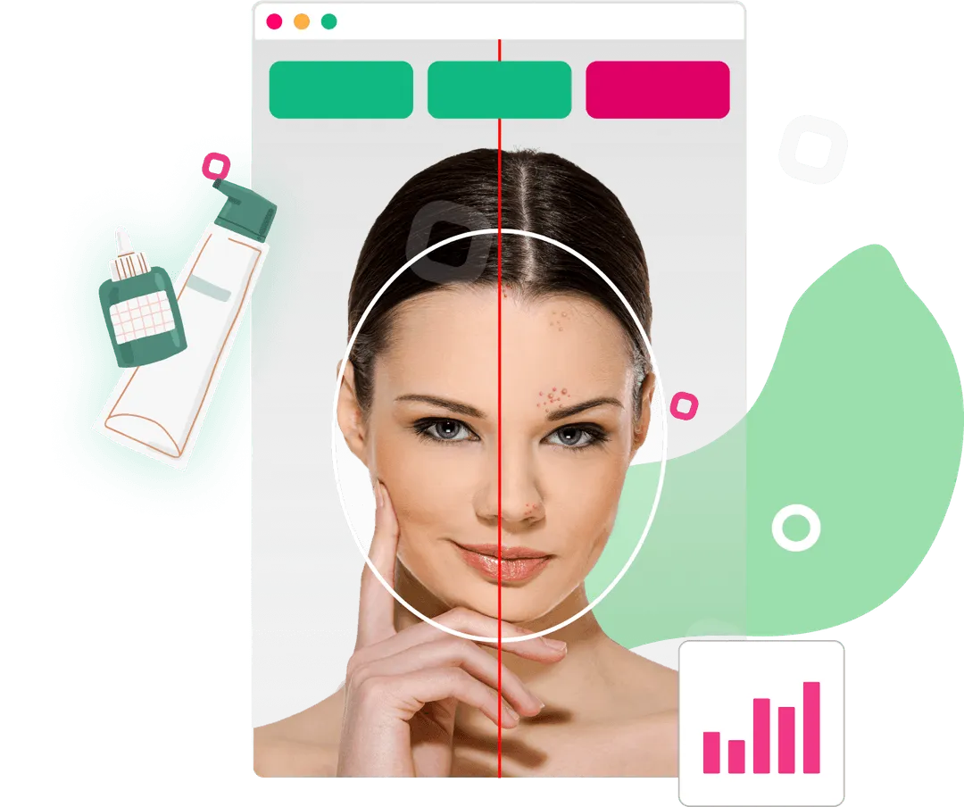 woman touching her face