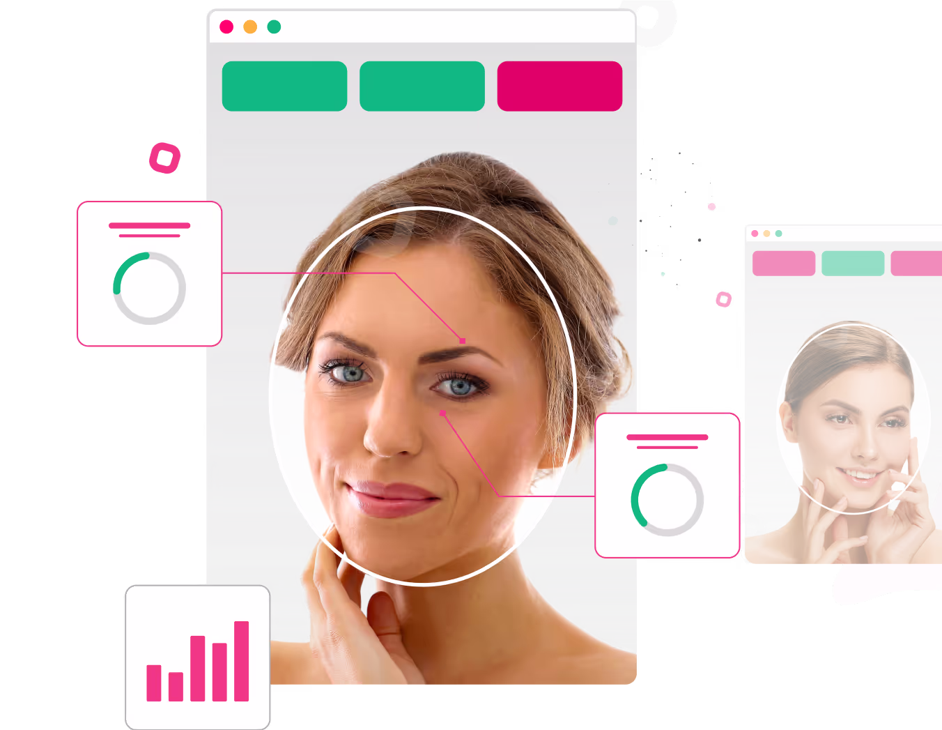 woman touching her face