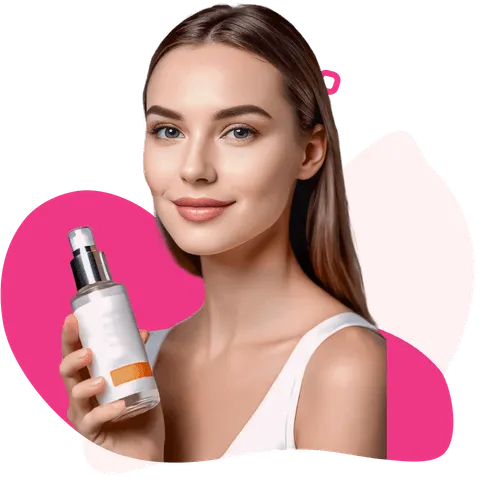 woman holding a beauty product