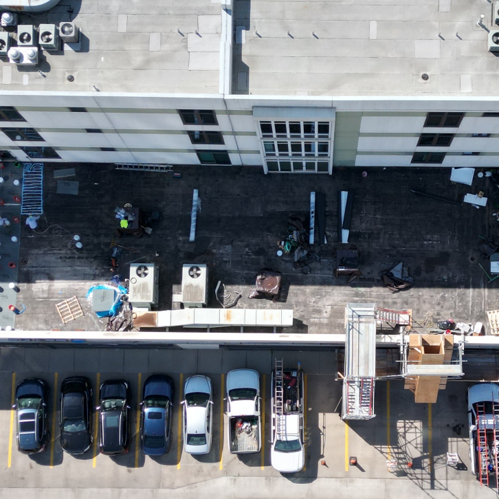 Comparison of TPO EPDM and PVC flat roofing systems on a commercial roof