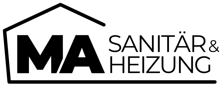 Logo von MA Sanitär & Heizung mit Hausumriss in Schwarz