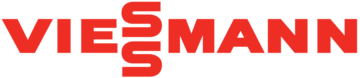 Viessmann Firmenlogo in roter Schrift.
