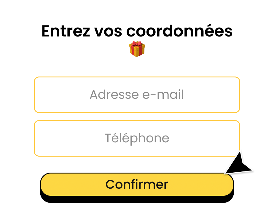Formulaire afin de renseigner ses coordonnées