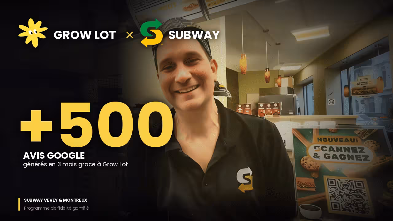 Témoignage client — Frédéric Chevalier, Subway Vevey — Programme de fidélité digital Grow Lot
