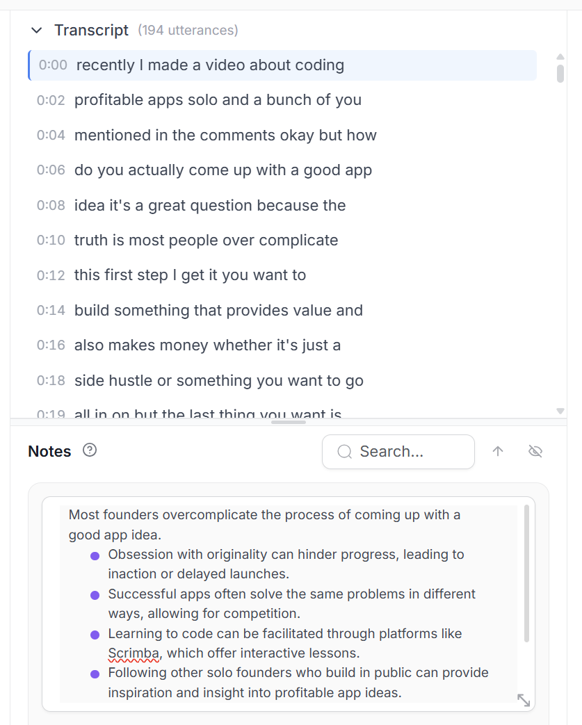Transcript and notes for an interview in Intervool