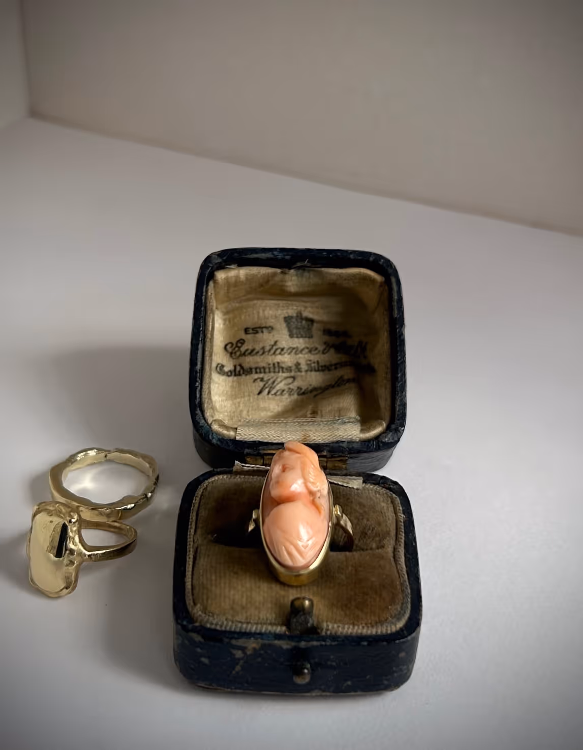 Antique Coral Cherub Ring