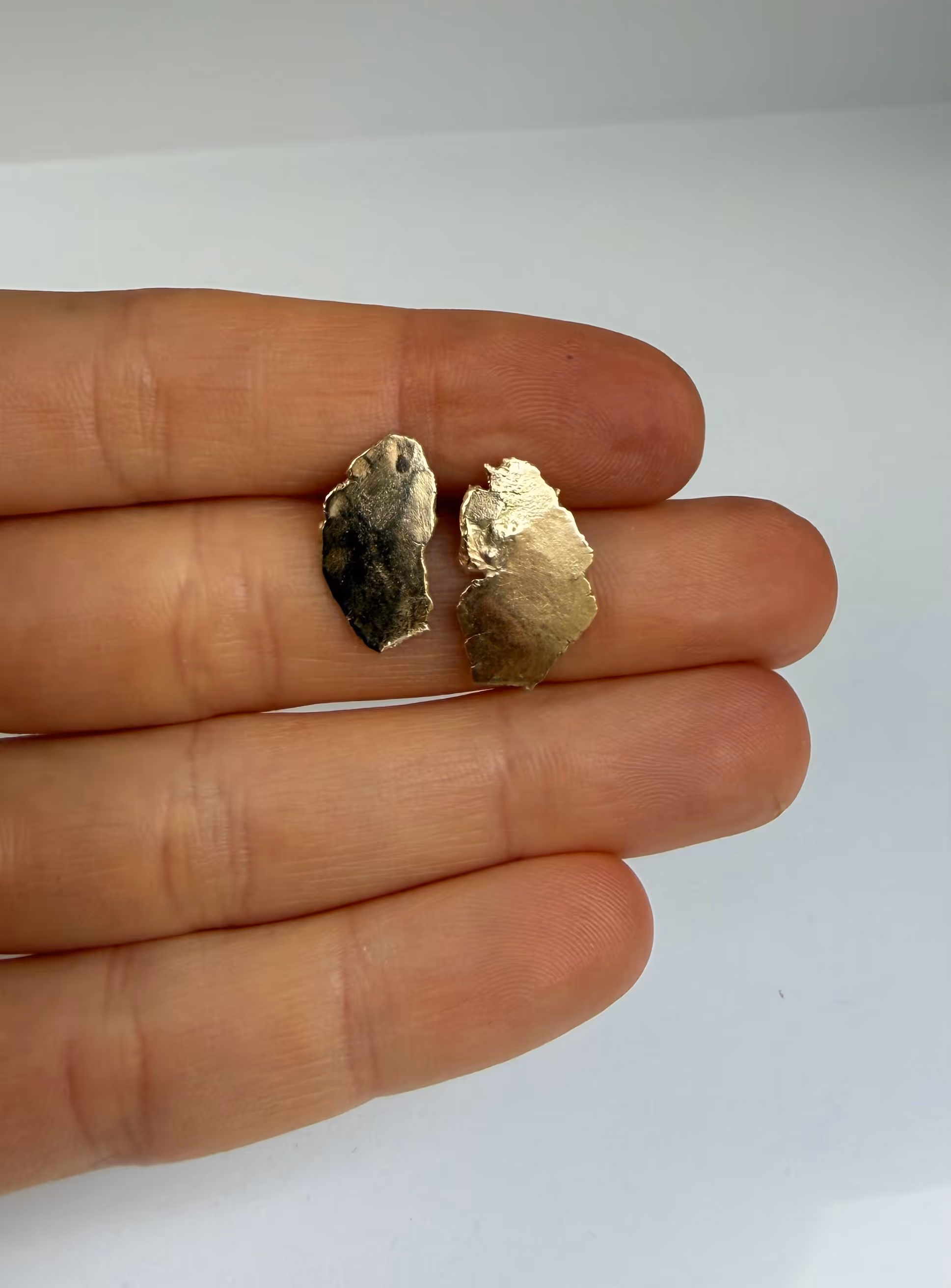 14ct Gold Raw Stud Earrings