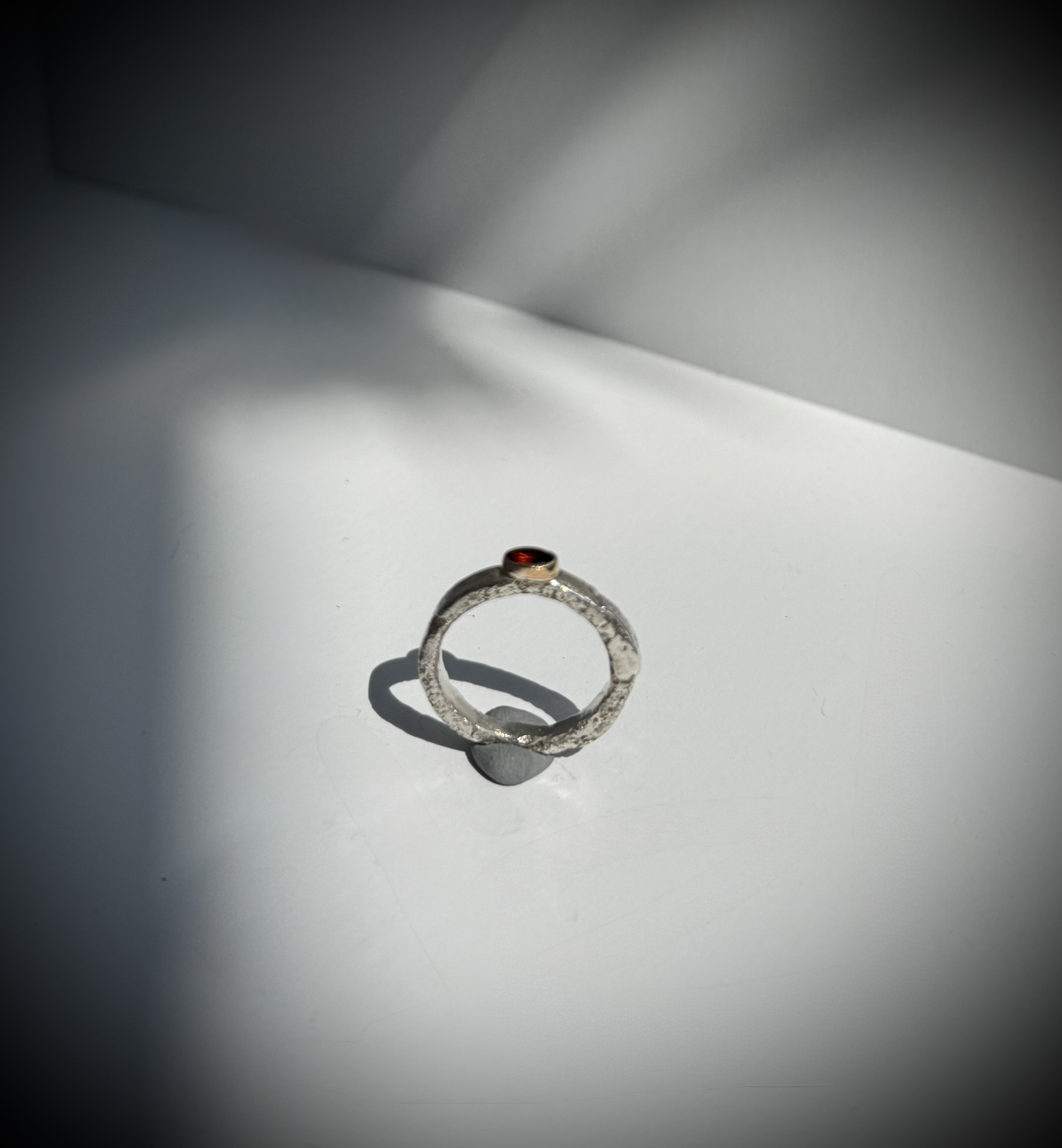 Garnet Solitaire Ring