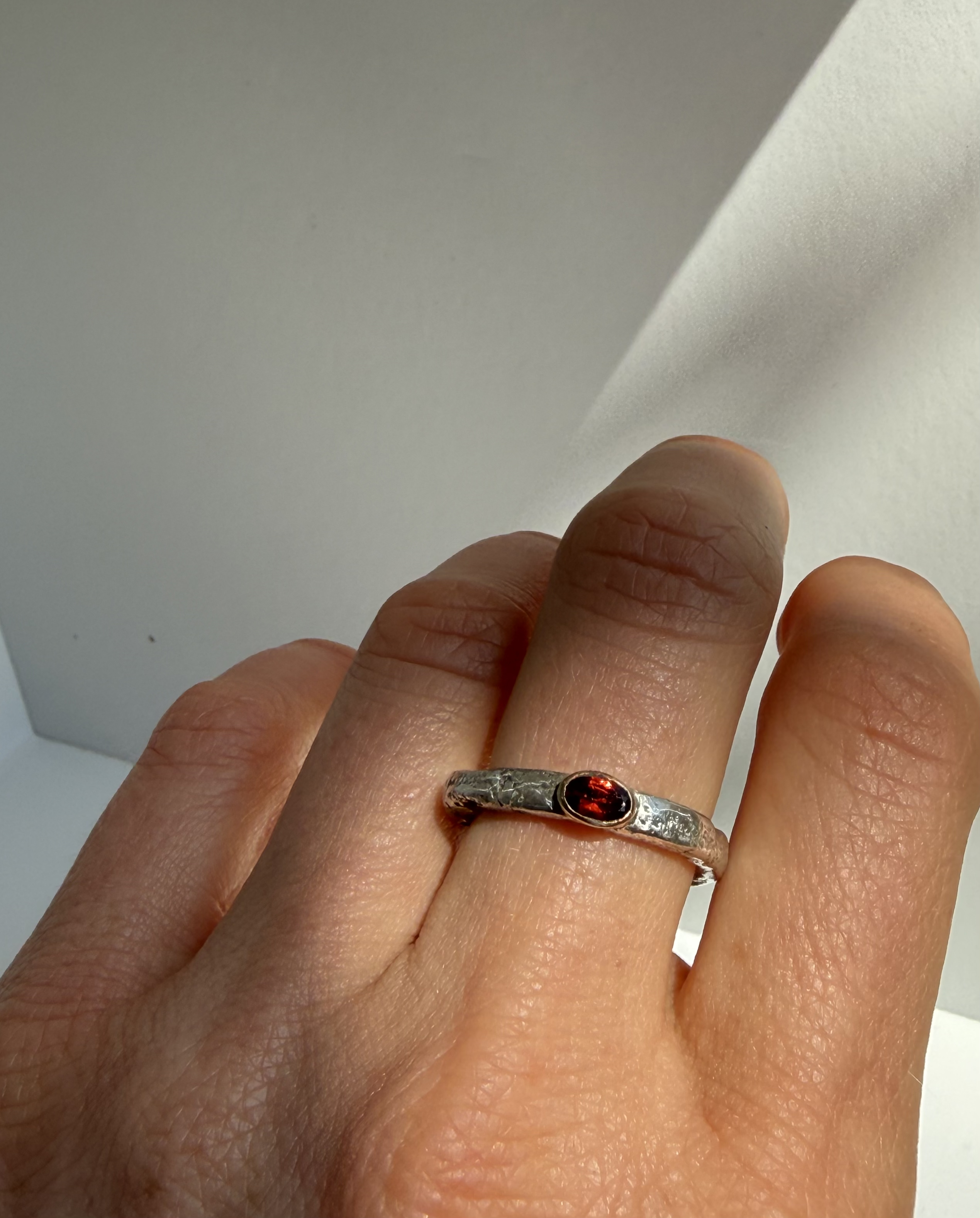 Garnet Solitaire Ring