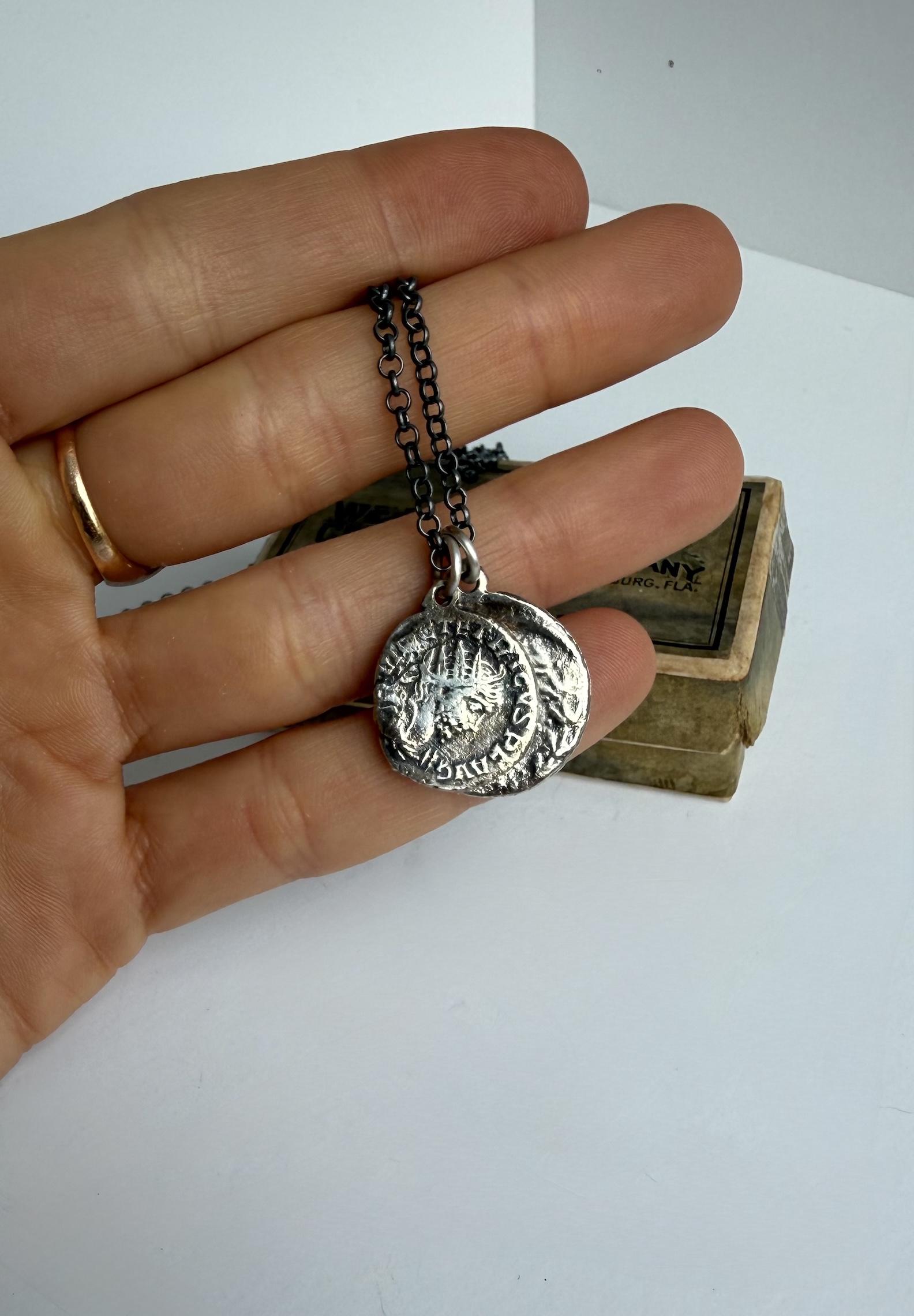 Double Coin Pendant Necklace 
