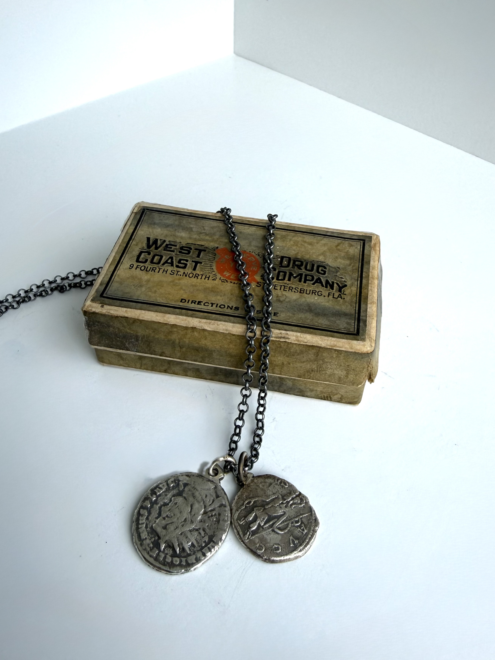 Double Coin Pendant Necklace 