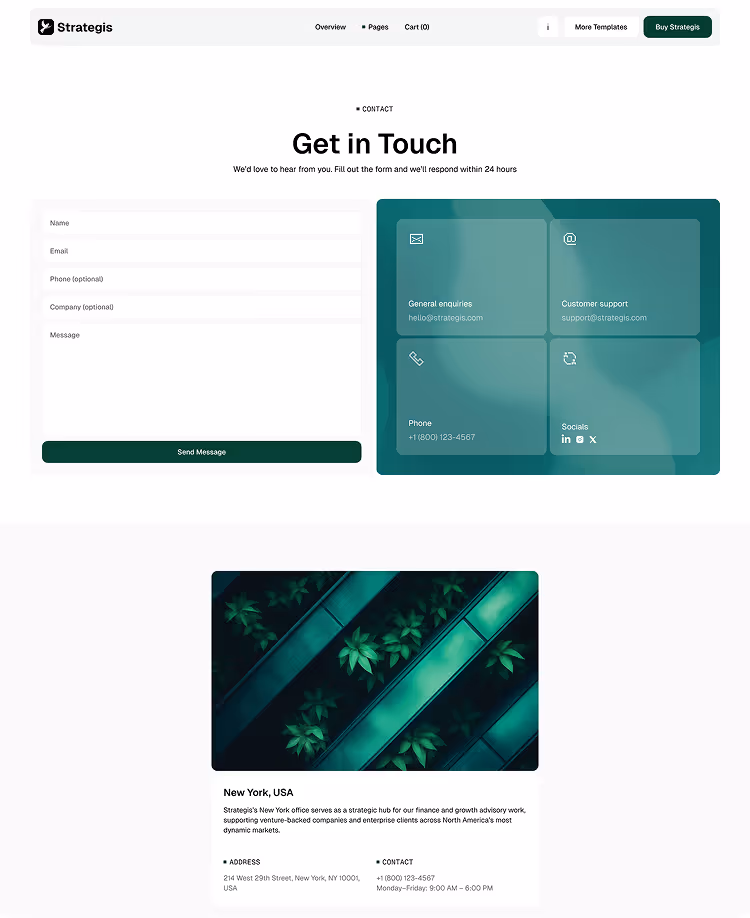 Consulting firm template contact