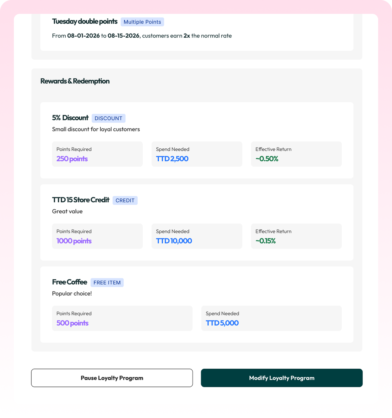 Program Updates Feature Screen