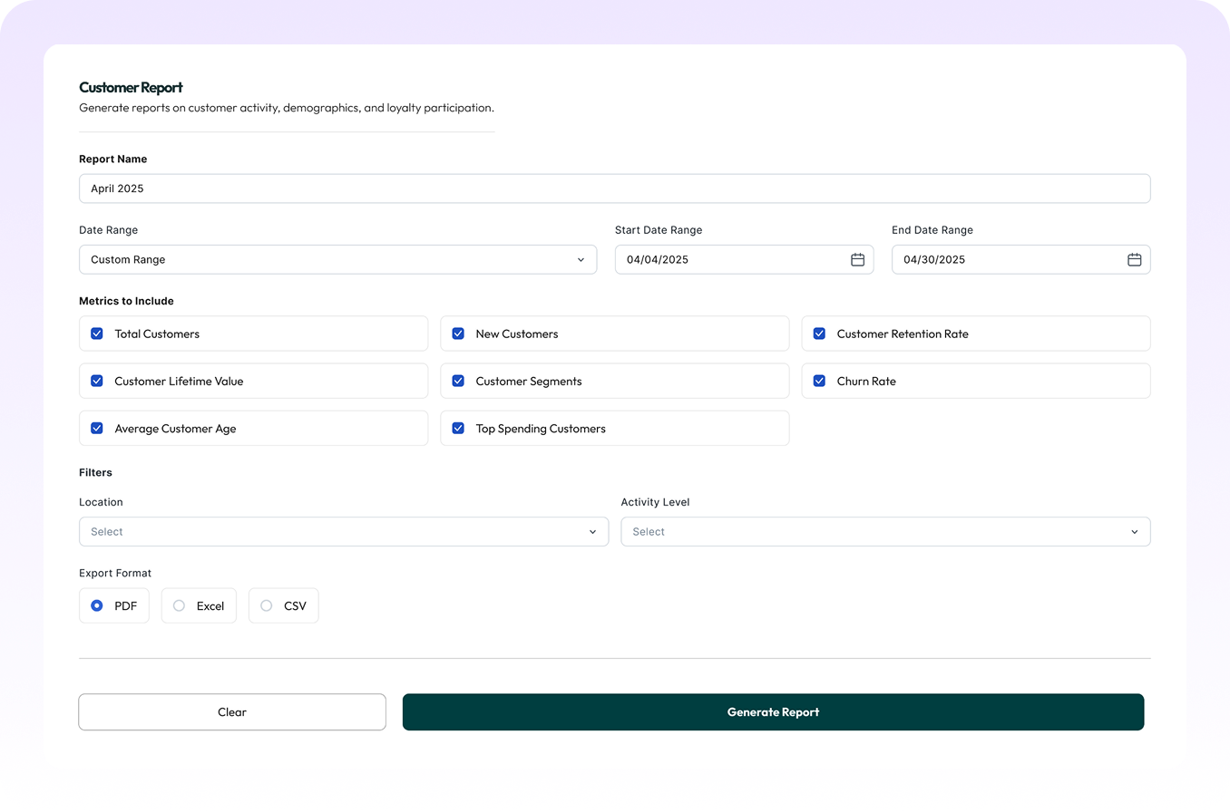 Customer Report Product Feature