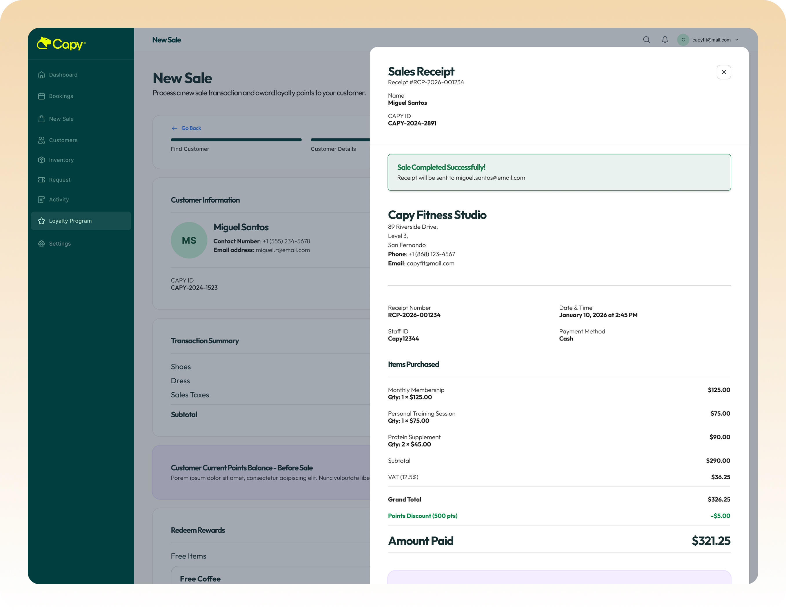 Digital Receipts Product Feature