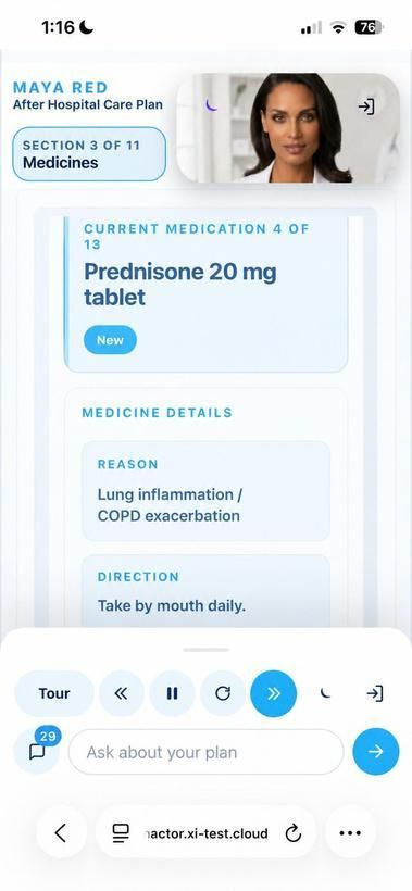 Medication walkthrough screen