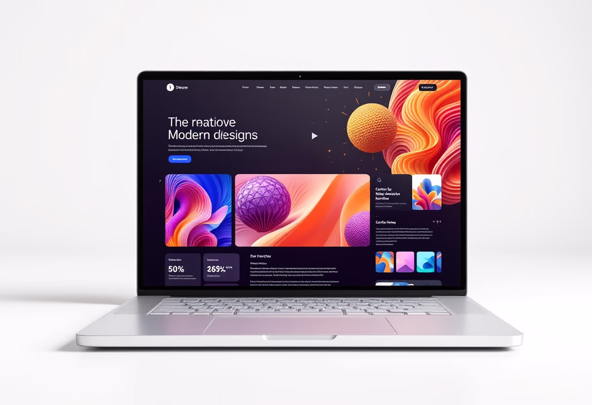 [digital project] image of website design on a laptop (for a graphic design studio)