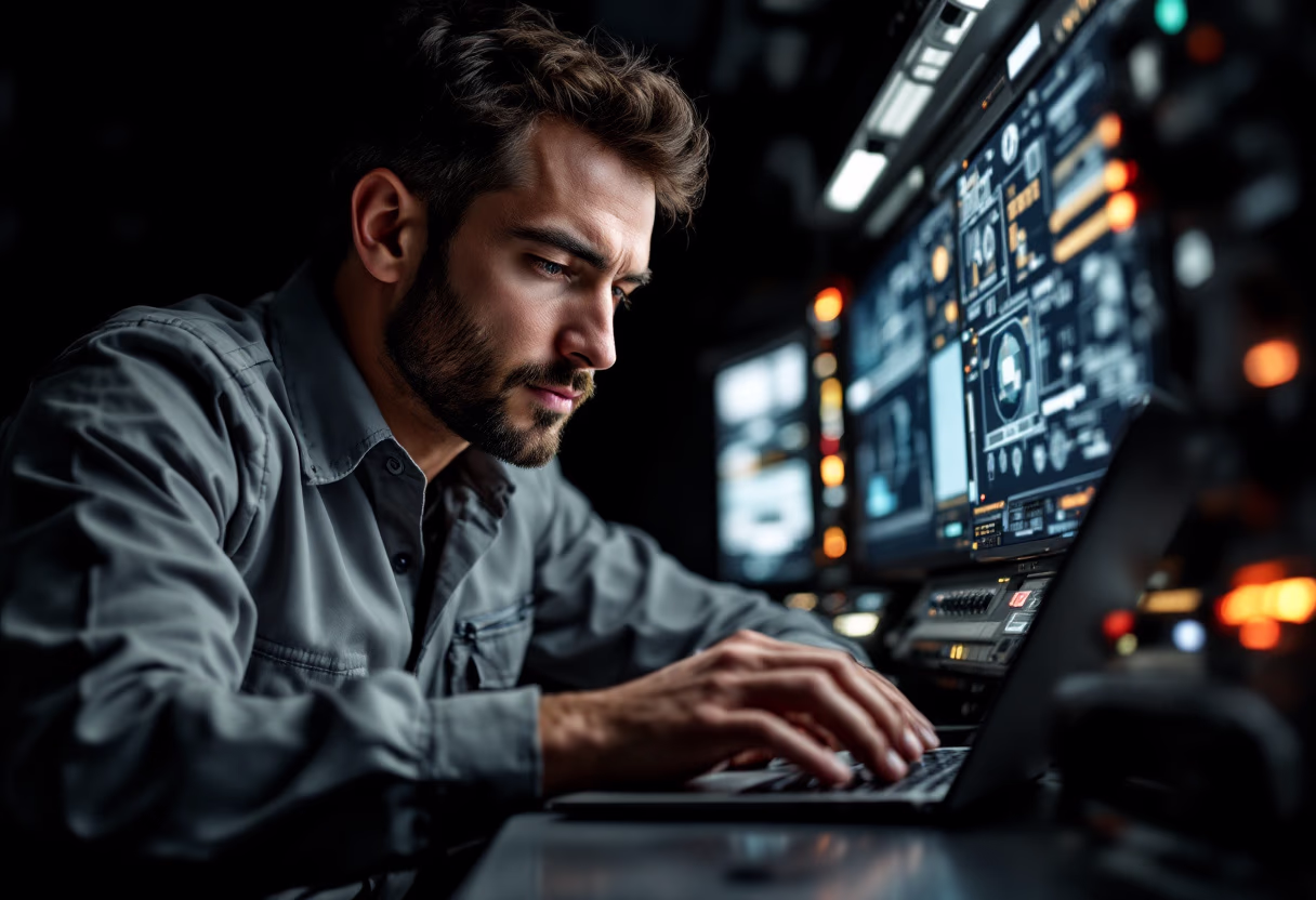 image of maintenance crew working on aircraft
