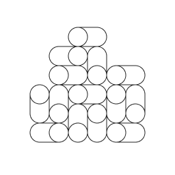 Eine Stapelung von zylindrischen Pellets auf schwarzem Hintergrund.