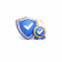 Two overlapping shield icons representing security and quality assurance.