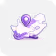 Cute purple and white cartoon creature with large round eyes and star-shaped ears.