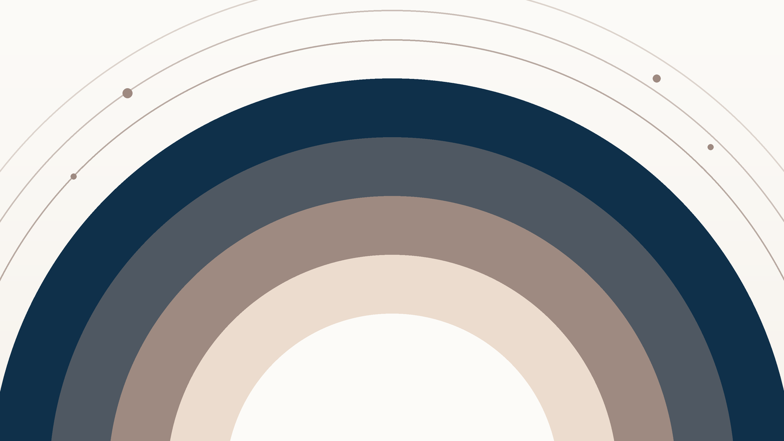 Illustration graphique en arcs concentriques bleu marine, taupe et crème évoquant la protection d'une épargne