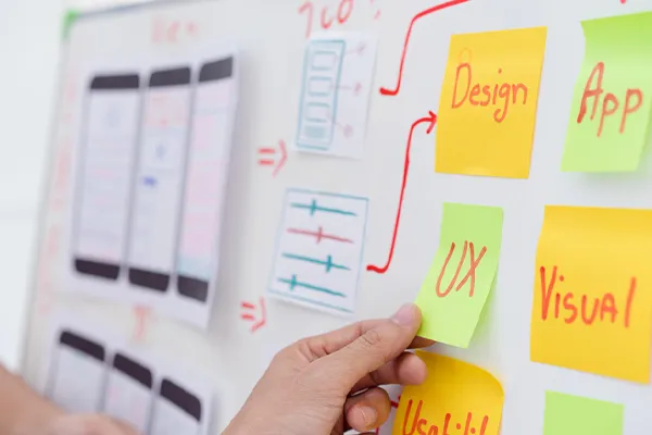 Planning sur un tableau pour la refonte d'un site internet