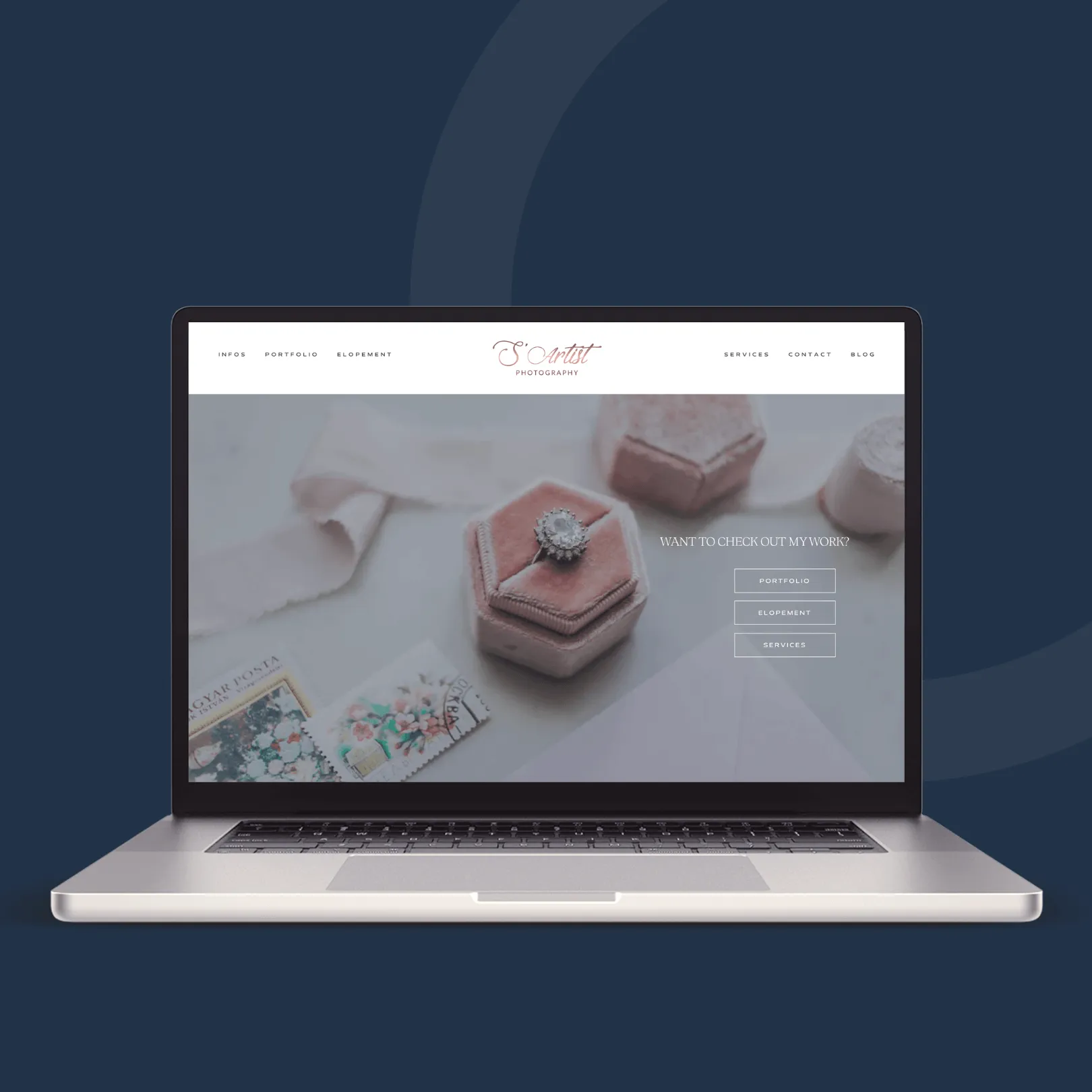 Mockup du site web Sartist Photography réalisé par Pushweb