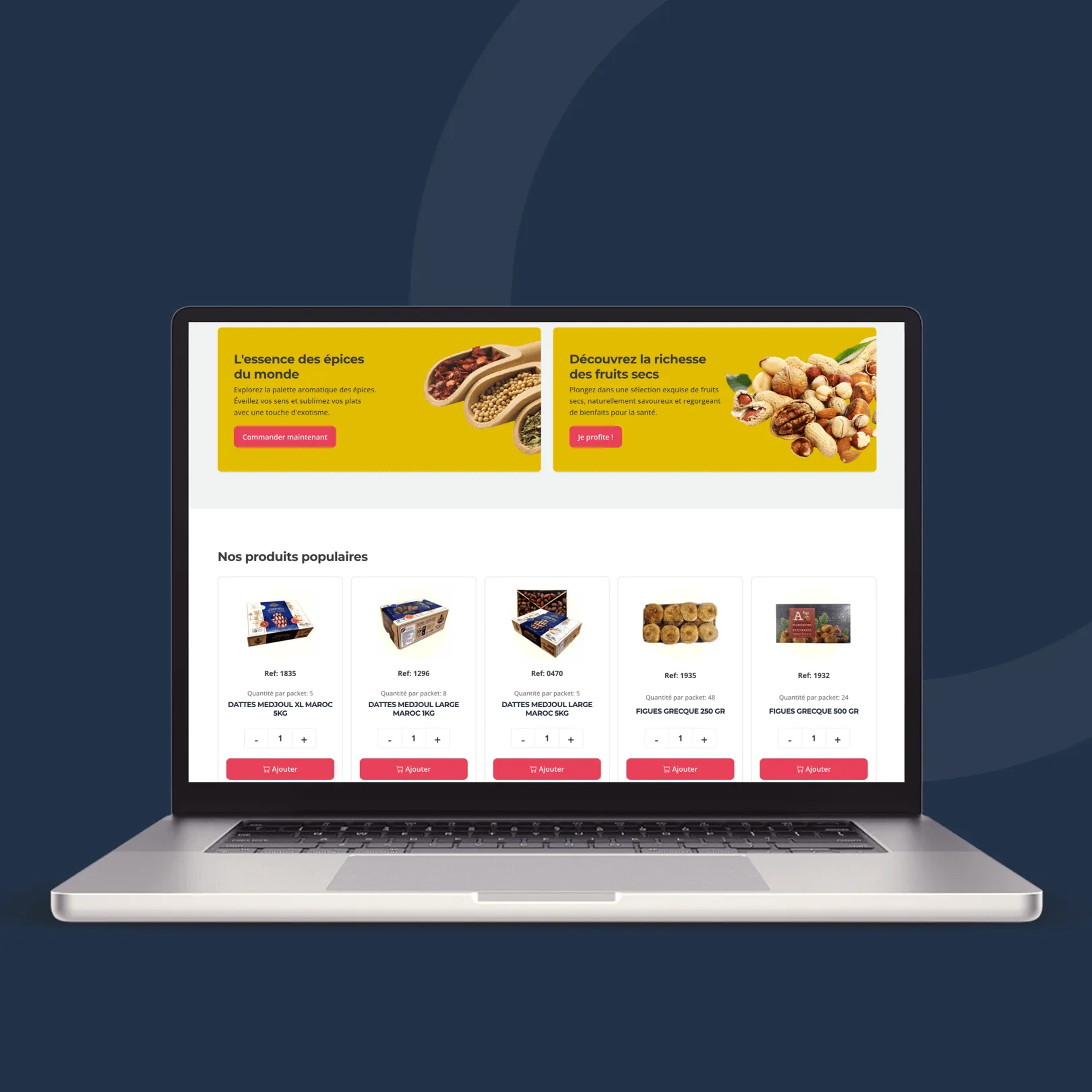 Mockup du site web Oma Trading réalisé par Pushweb