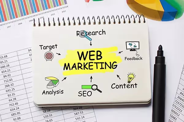 Feuille de papier avec une stratégie marketing.