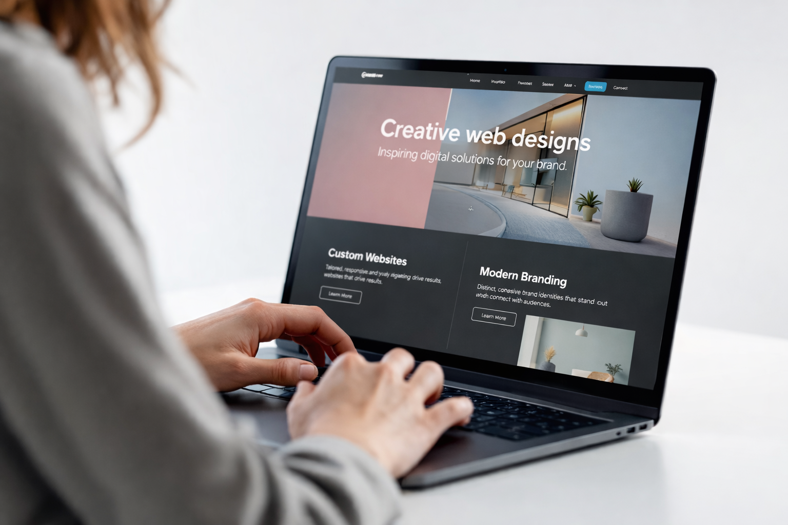 image of website on a laptop (for a web design agency)