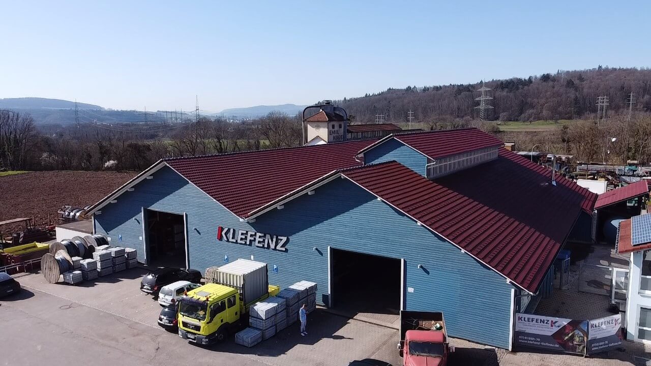 Luftaufnahme der Klefenz GmbH vom Firmenstandort Gurtweil im Jahr 2001.