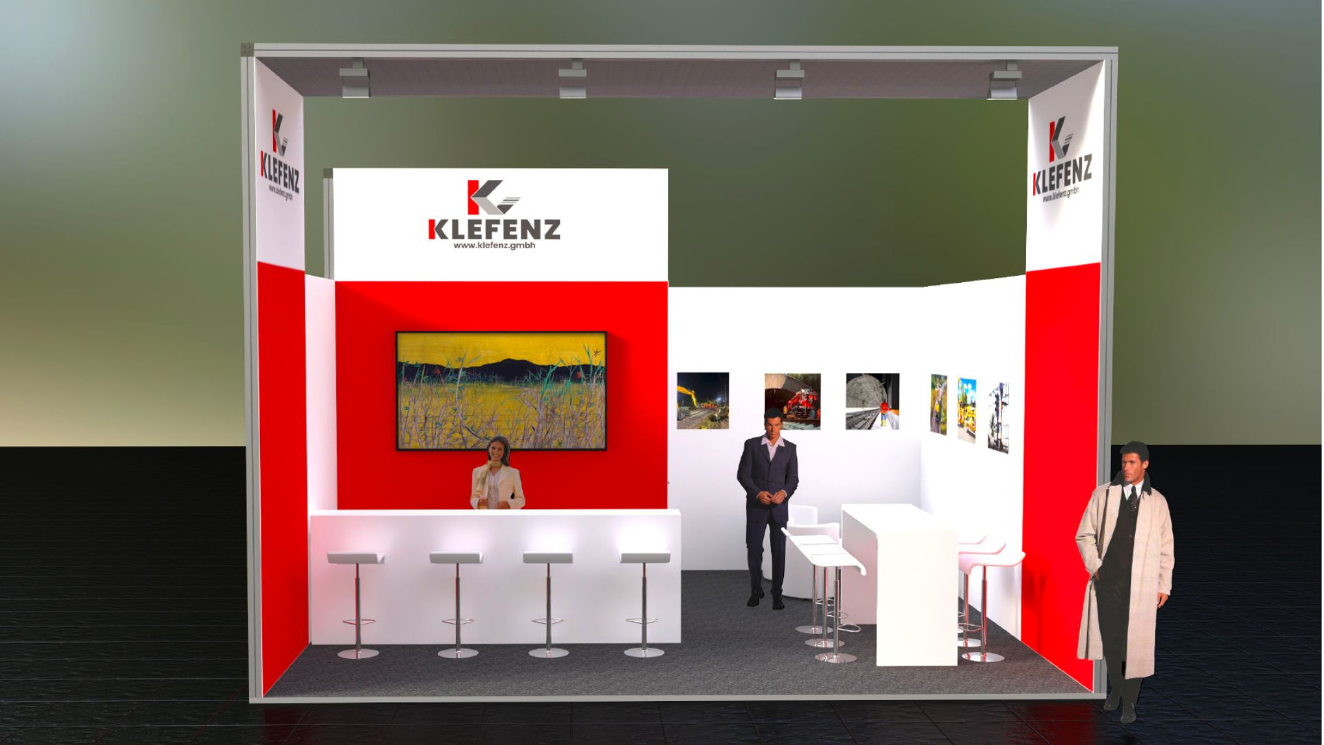 Rendering des Klefenz-Messestands auf der InnoTrans 2026