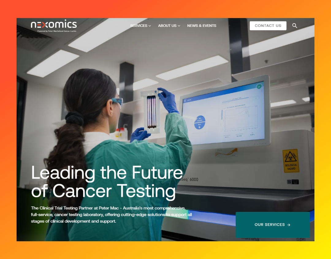 Nexomics website screenshot